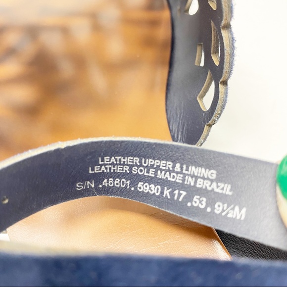 Tory Burch Perfect Navy Laser Cut MAY Flat Sandals - Picture 7 of 10